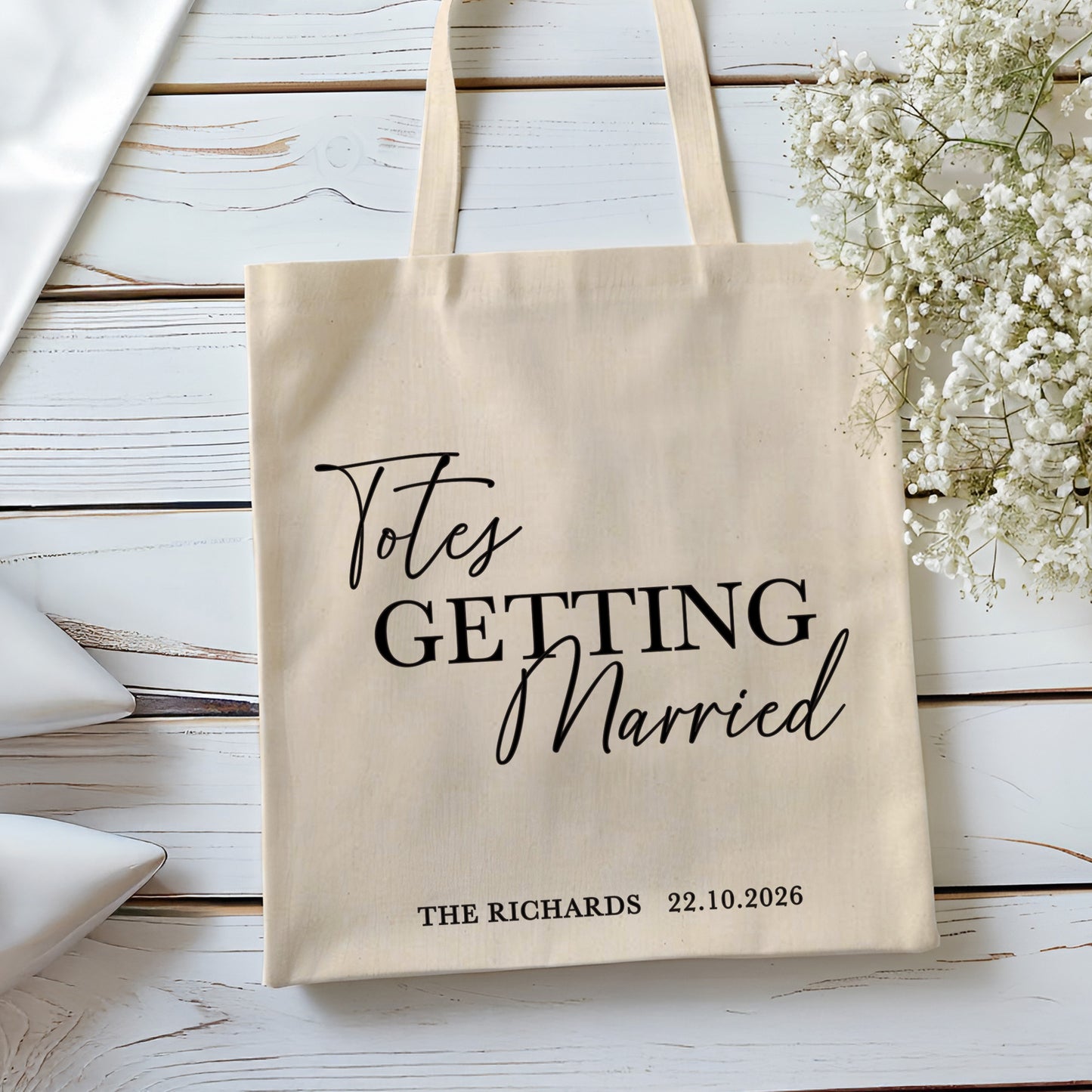 Personalised 'Totes Getting Married' Cotton Tote Bag