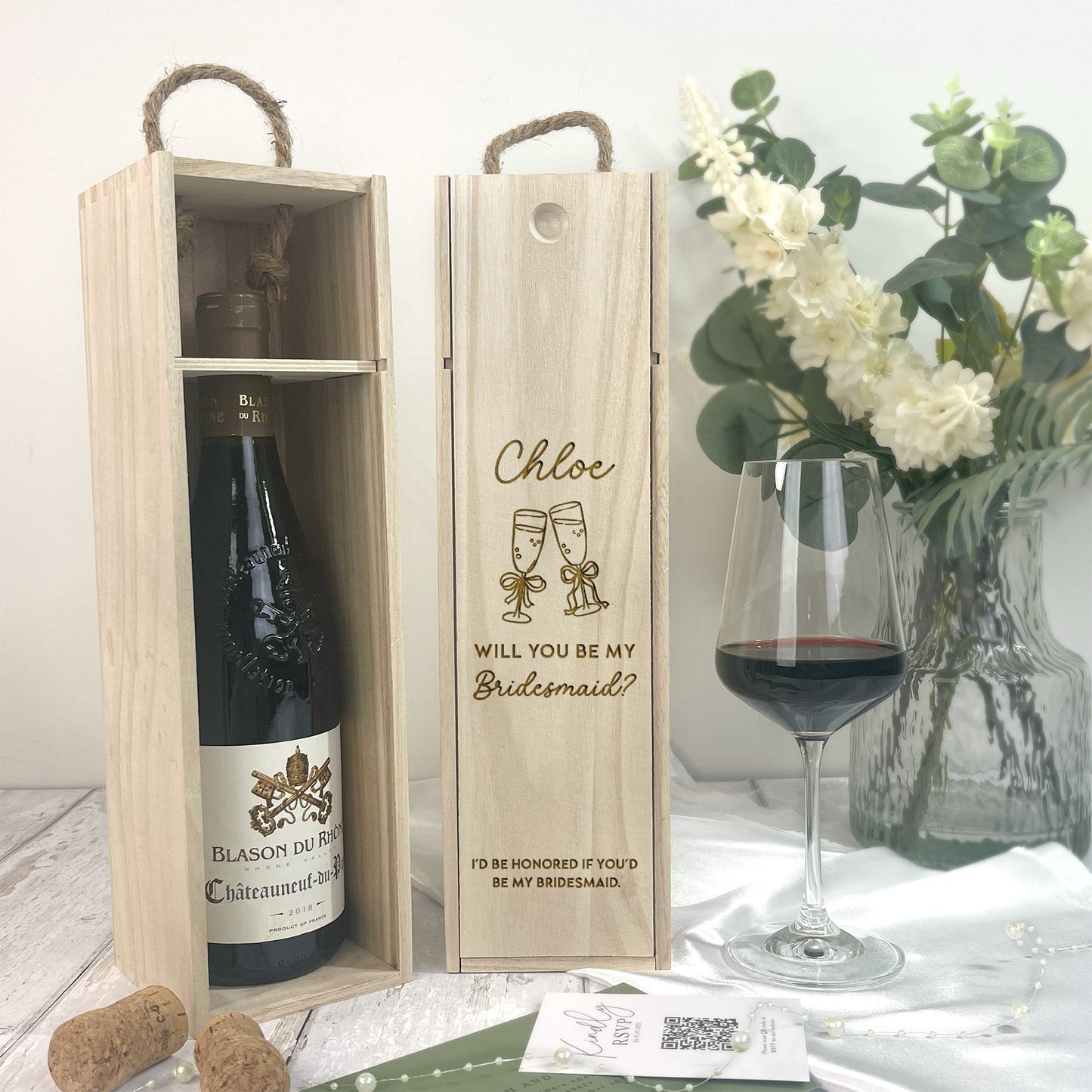 Personalised Bridesmaid Proposal Wine Box