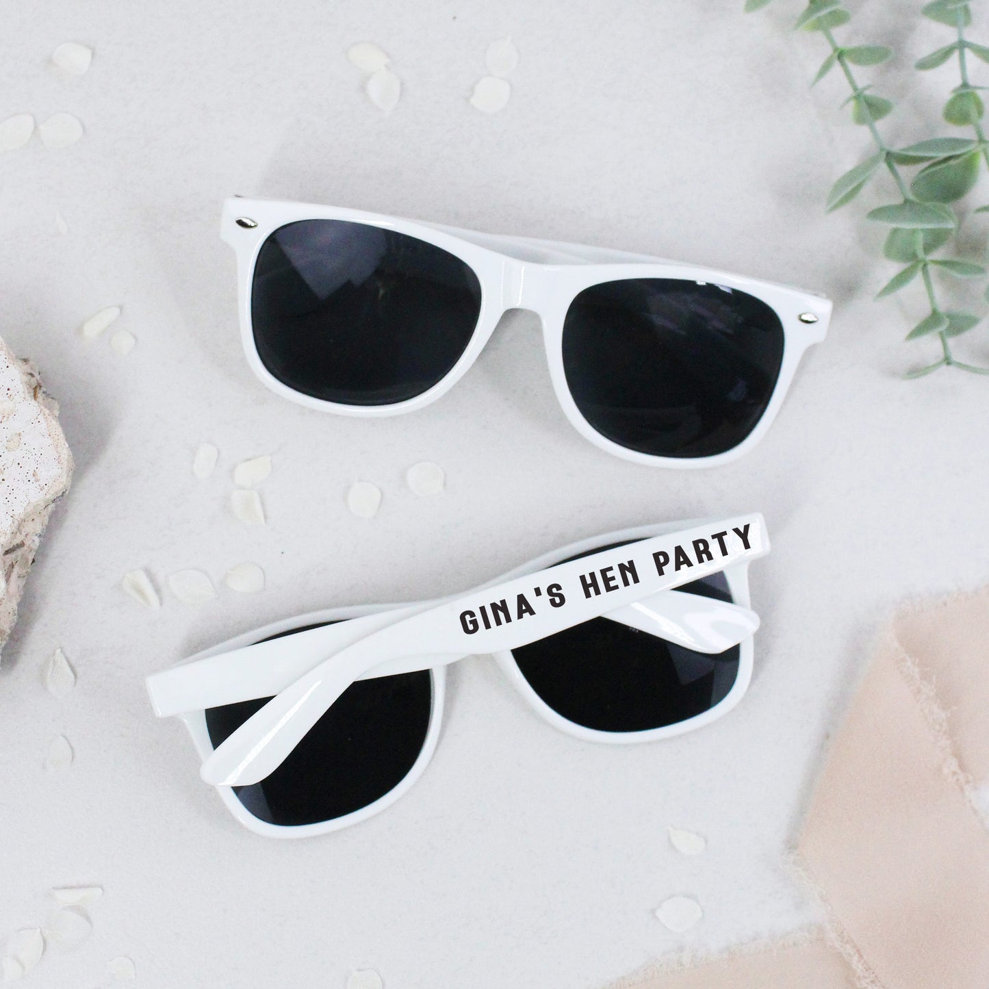 Personalised Hen Party Sunglasses - Pink & White