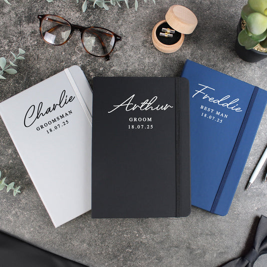Personalised A5 Lined Groomsman Hardback Notebook