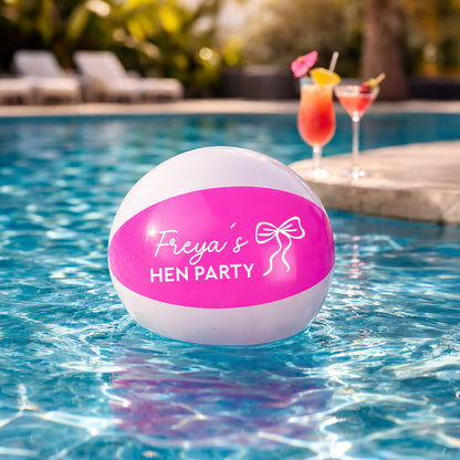 Personalised Pink Hen Party Beach Balls