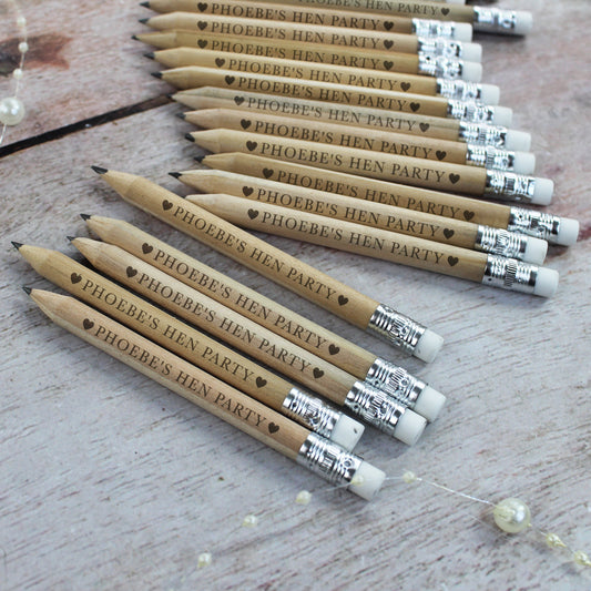 Personalised Miniture Hen Party Pencils