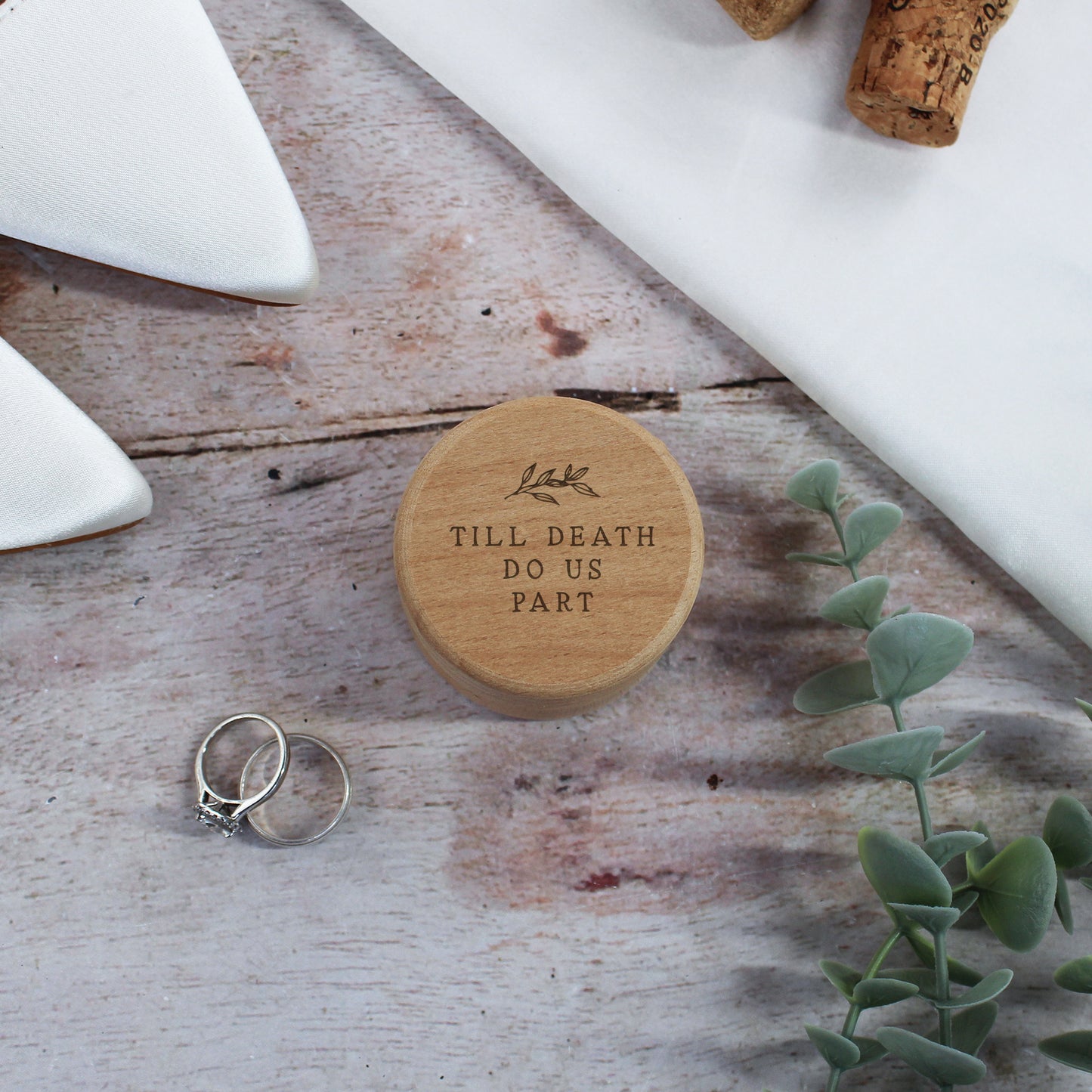 Personalised Mr & Mrs Wooden Wedding Ring Box