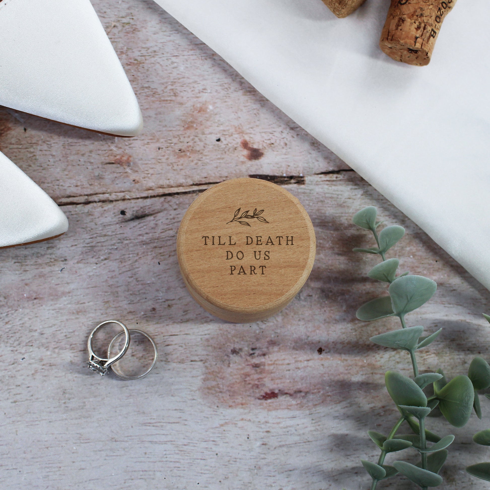 Personalised Mr & Mrs Wooden Wedding Ring Box