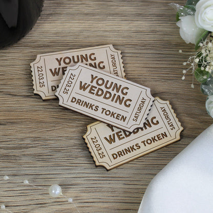 Personalised Wedding Drinks Tokens