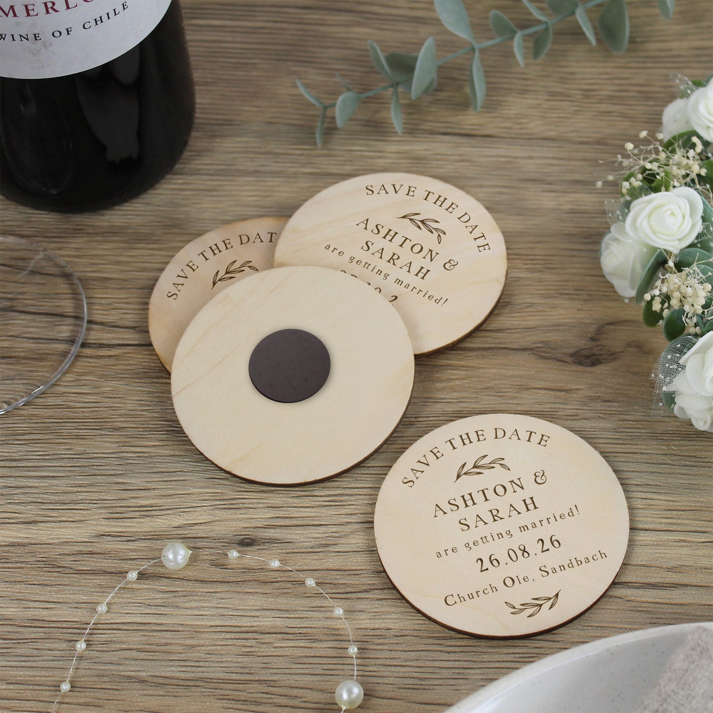 Personalised Floral Save The Date Magnets