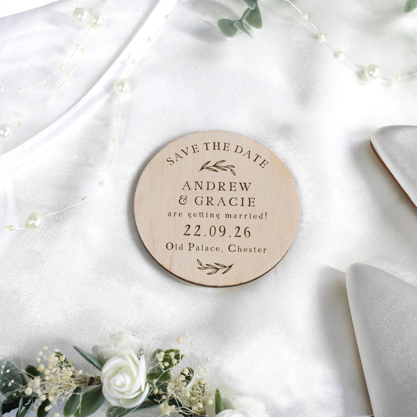 Personalised Floral Save The Date Magnets