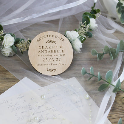 Personalised Floral Save The Date Magnets