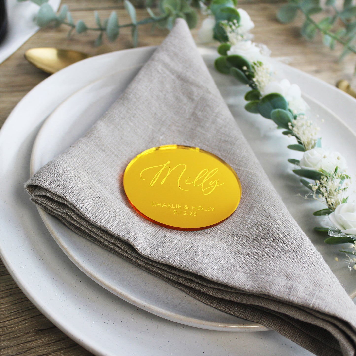 Personalised Acrylic Table Place Names