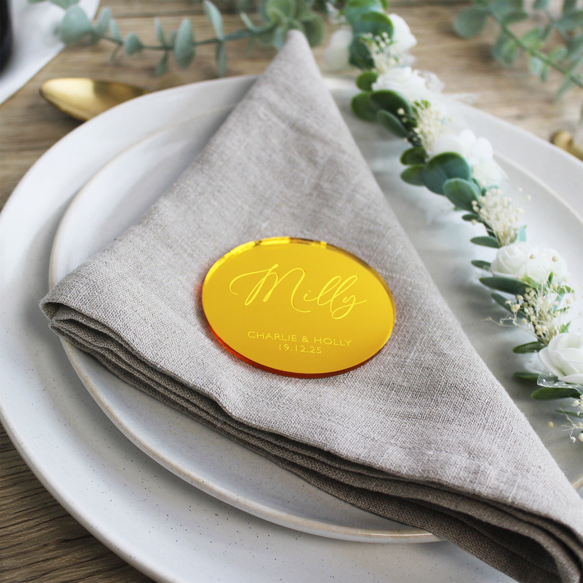 Personalised Acrylic Table Place Names