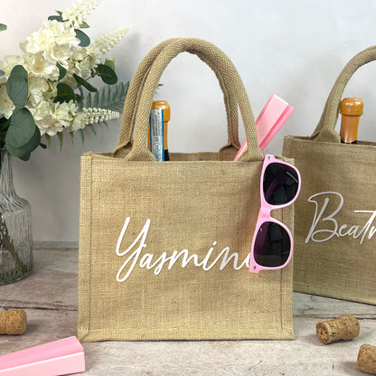 Personalised Natural Bridesmaid Jute Gift Bag