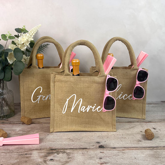 Personalised Natural Bridesmaid Jute Gift Bag