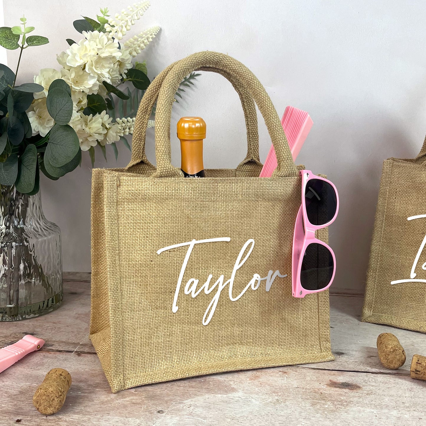 Personalised Natural Bridesmaid Jute Gift Bag