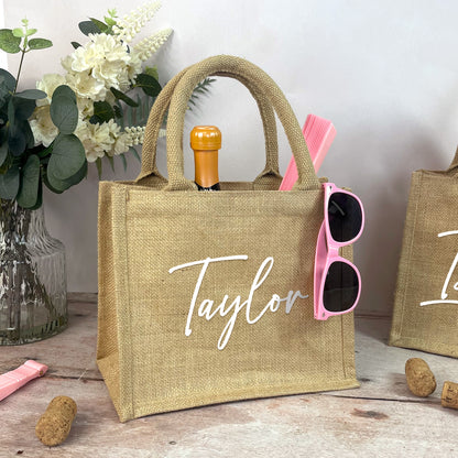 Personalised Natural Bridesmaid Jute Gift Bag
