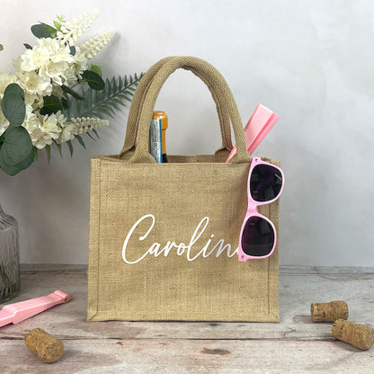 Personalised Natural Bridesmaid Jute Gift Bag
