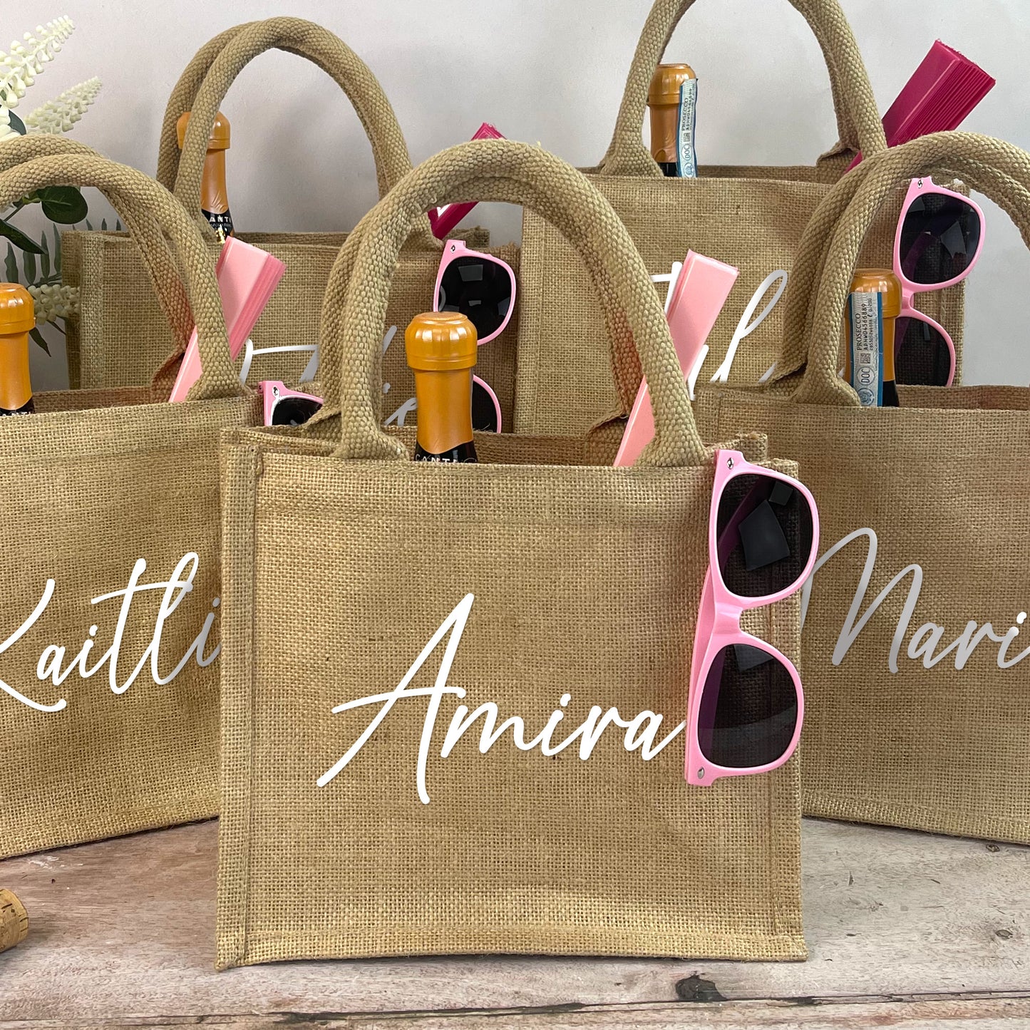 Personalised Natural Bridesmaid Jute Gift Bag