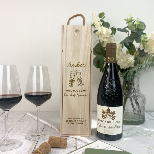 Personalised Bridesmaid Proposal Wine Box