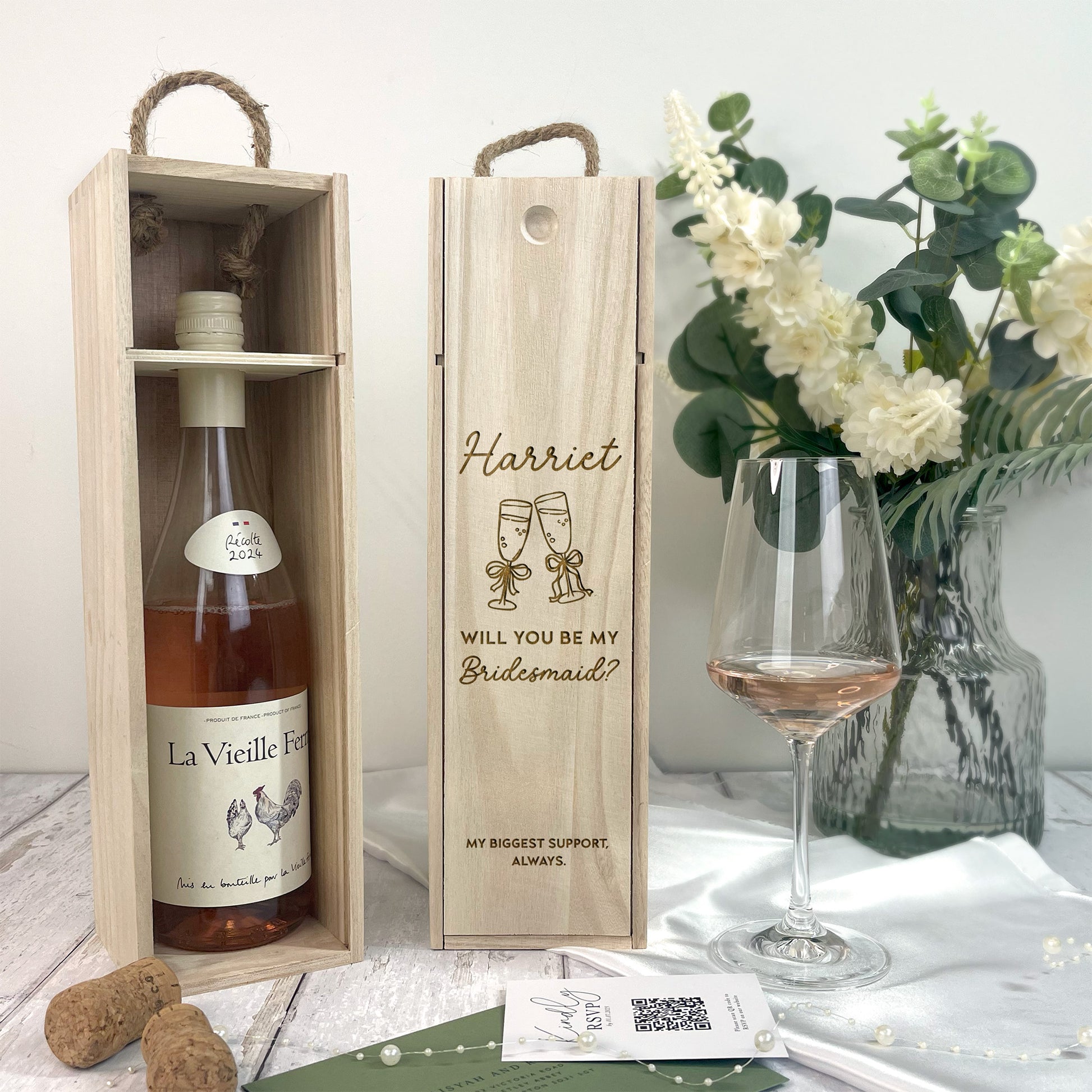 Personalised Bridesmaid Proposal Wine Box