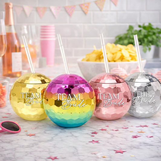 Team Bride Disco Ball Tumblers